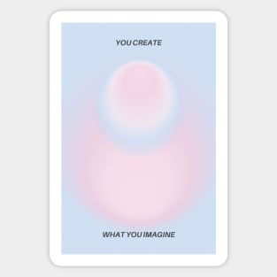 Modern Aesthetic Pink and Blue Gradient Aura Sticker